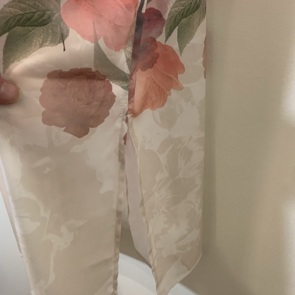 Soma Womens Twilight Garden Midi Slip Dress Size L Ivory Satin Floral Romantic - Picture 5 of 9